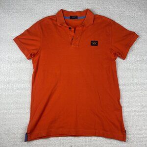 Paul & Shark Yachting Mens Sz Large Polo Orange Made in Italy